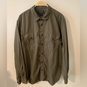 Filson Feathercloth Shirt, XL, Olive